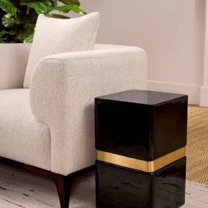 Luxury Cream Bouclé Armchair with Dark Wood Base - Luxury Armchair Lifestyle View by Luxury Group International