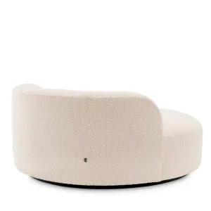 Sofá Curvo de Bouclé Crema de Lujo con Diseño Escultural - Mobiliario de Hotel de Lujo Vista trasera por Luxury Group International