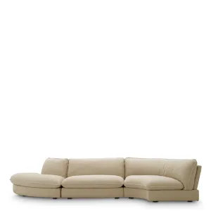 Luxus Cremefarbenes Geschwungenes Modulares Sofa für Moderne Designer-Wohnzimmer Vorderansicht von Luxury Group International