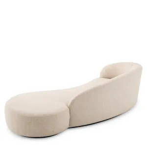 Canapé rembourré incurvé crème de luxe avec design sculptural en chaise longue - Canapé de luxe Vue de dos par Luxury Group International