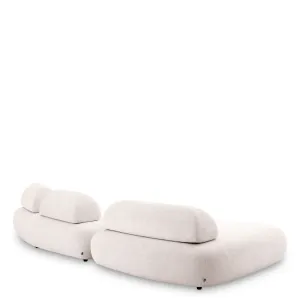 Canapé Modulaire Courbé Crème de Luxe avec Coussins de Dossier Sculpturaux - Mobilier de Luxe pour Hôtels Vue de dos par Luxury Group International