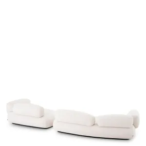Canapé d'angle modulaire crème de luxe au design sculptural courbé - Mobilier de luxe pour hôtels Vue de dos par Luxury Group International