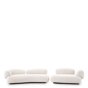 Canapé d'angle modulaire crème de luxe au design sculptural courbé - Mobilier de luxe pour hôtels Vue de face par Luxury Group International