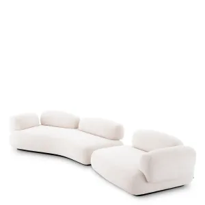 Canapé d'angle modulaire crème de luxe au design sculptural courbé - Mobilier de luxe pour hôtels Vue de face par Luxury Group International