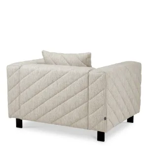 Luxury Cream Quilted Lounge Armchair 119 cm – Living Room & Hotel Furniture Back View by Luxury Group International