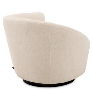 Luxury Cream Swivel Armchair 90 cm – Living Room & Hotel Furniture Back View by Luxury Group International