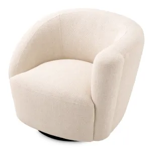 Luxury Cream Swivel Armchair 90 cm – Living Room & Hotel Furniture Front View by Luxury Group International