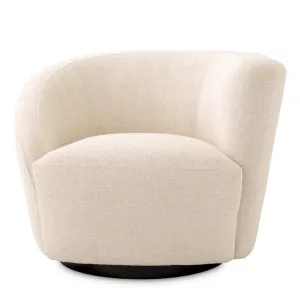 Luxury Cream Swivel Armchair 90 cm – Living Room & Hotel Furniture Front View by Luxury Group International