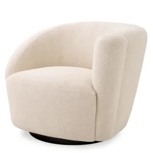 Luxury Cream Swivel Armchair 90 cm – Living Room & Hotel Furniture Front View by Luxury Group International