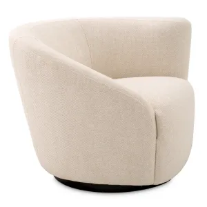 Luxury Cream Swivel Armchair 90 cm – Living Room & Hotel Furniture Side View by Luxury Group International