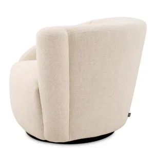 Luxury Cream Swivel Armchair 90 cm – Living Room & Hotel Furniture Side View by Luxury Group International