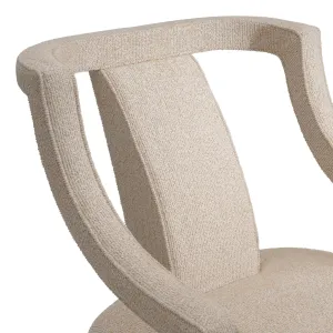 Luxury Cream Textured Armchair with Open Back Curved Arms - Luxury Hotel Furniture Detail View by Luxury Group International