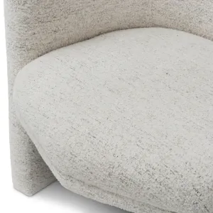 Sillón escultural de lujo con tejido de textura cremosa y respaldo curvo - Sillón de lujo Vista detalle por Luxury Group International