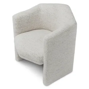Sillón escultural de lujo con tejido de textura cremosa y respaldo curvo - Sillón de lujo Vista lateral por Luxury Group International