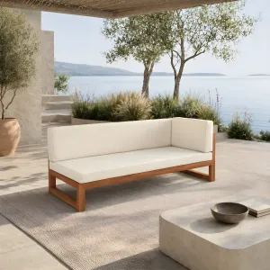 Luxus Cremefarbenes Polstersofa 230 cm mit einseitiger Armlehne und Massivholzrahmen Vorderansicht von Luxury Group International