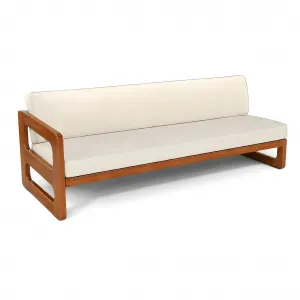 Luxus Cremefarbenes Polstersofa 230 cm mit einseitiger Armlehne und Massivholzrahmen von Luxury Group International