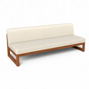Luxus 230 cm Cremefarbenes Sofa ohne Armlehnen mit Walnuss-Holzrahmen von Luxury Group International
