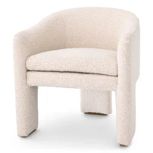 Luxury Cream Upholstered Armchair 66 cm – Living Room & Luxury Hotel Furniture Front View by Luxury Group International