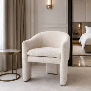 Luxury Cream Upholstered Armchair 66 cm – Living Room & Luxury Hotel Furniture Lifestyle View by Luxury Group International