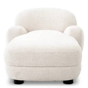 Chaise Lounge de Lujo Tapizado en Crema con Patas Negras - Mobiliario de Hotel de Lujo Vista frontal por Luxury Group International