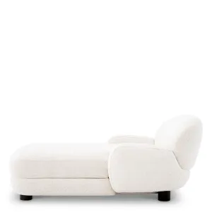 Chaise Lounge de Lujo Tapizado en Crema con Patas Negras - Mobiliario de Hotel de Lujo Vista lateral por Luxury Group International