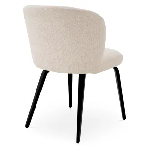 Sedia da Pranzo Imbottita di Lusso Crema con Gambe in Metallo Nero - Arredamento di Lusso per Hotel Vista posteriore di Luxury Group International