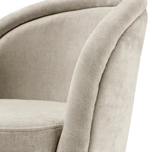 Juego de 2 Sillas de Comedor Tapizadas en Crema de Lujo con Patas Negras y Doradas - Sillas de Comedor de Lujo Vista detalle por Luxury Group International