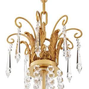 Lampadario di Lusso a Candele di Cristallo – Elegante Lampadario a Sospensione Dorato per Interni Raffinati Vista dettaglio di Luxury Group International