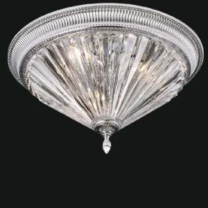 Lampada da Soffitto di Lusso in Cristallo con Design a Prisma Radiale e Cornice Decorativa a Montaggio a Filo Vista frontale di Luxury Group International