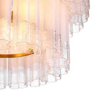 Luxus-Kronleuchter aus Kristallglas mit geschichtetem zylindrischem Design – Luxus-Hotelmöbel Detailansicht von Luxury Group International