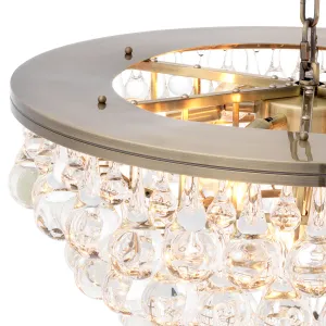 Luxury Crystal Raindrop Chandelier with Tiered Glass Elegance Detail View by Luxury Group International