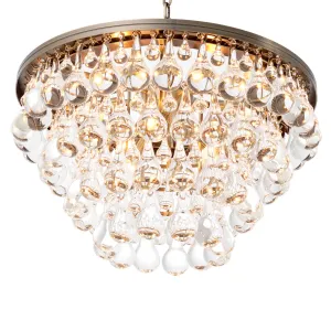 Luxury Crystal Raindrop Chandelier with Tiered Glass Elegance Front View by Luxury Group International