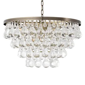 Luxury Crystal Raindrop Chandelier with Tiered Glass Elegance Front View by Luxury Group International