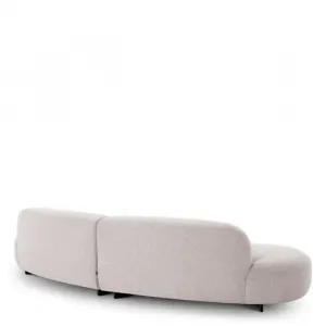 Luxus Geschwungenes Beiges Sofa mit Skulpturalem Polsterdesign – Luxus Hotelmöbel Rückansicht von Luxury Group International