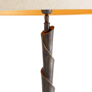 Luxus Stehleuchte in Dunkelbronze mit Skulpturalem Spiralstamm & Cremefarbener Schirm – Luxus Stehleuchte Detailansicht von Luxury Group International