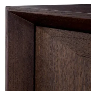 Luxury Dark Brown Geometric Four-Door Sideboard Cabinet - Luxury Sideboard Cabinet Detail View by Luxury Group International