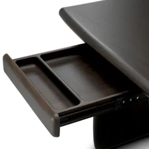 Luxury Dark Brown Rectangular Wooden Dining Table with Rounded Edges – Luxury Hotel Furniture Detail View by Luxury Group International
