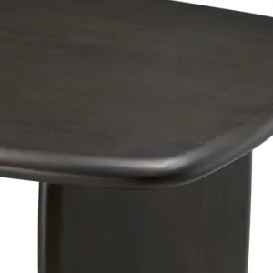 Luxury Dark Brown Rectangular Wooden Dining Table with Rounded Edges – Luxury Hotel Furniture Detail View by Luxury Group International