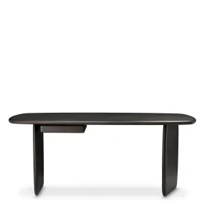 Luxury Dark Brown Rectangular Wooden Dining Table with Rounded Edges – Luxury Hotel Furniture Side View by Luxury Group International
