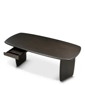 Luxury Dark Brown Rectangular Wooden Dining Table with Rounded Edges – Luxury Hotel Furniture Side View by Luxury Group International