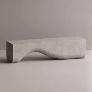 Luxus Designer TV-Ständer aus Beton mit geschwungener Wellenbasis – Modernes Möbelstück von Luxury Group International