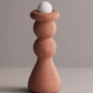 Luxury Designer Floor Lamp with Sculptural Stoneware Base and Glass Globe by Luxury Group International