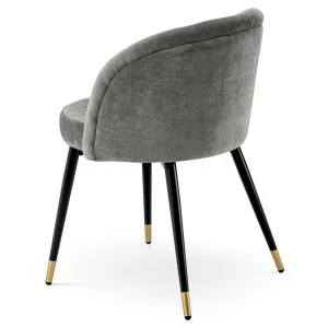 Luxus Esszimmerstuhl Grau / Schwarz 2er-Set – Esszimmer- & Hotelausstattung – Luxusmöbel Rückansicht von Luxury Group International