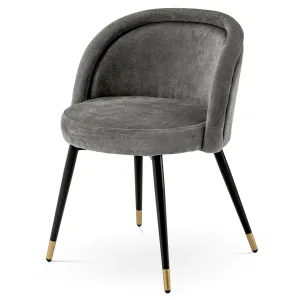 Luxus Esszimmerstuhl Grau / Schwarz 2er-Set – Esszimmer- & Hotelausstattung – Luxusmöbel Vorderansicht von Luxury Group International