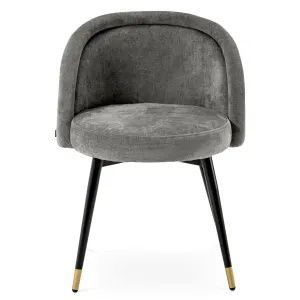 Luxus Esszimmerstuhl Grau / Schwarz 2er-Set – Esszimmer- & Hotelausstattung – Luxusmöbel Vorderansicht von Luxury Group International