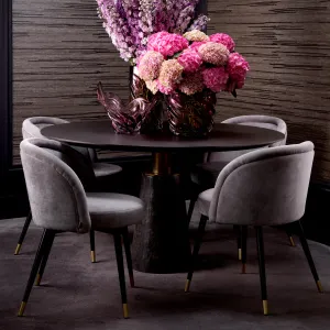 Luxus Esszimmerstuhl Grau / Schwarz 2er-Set – Esszimmer- & Hotelausstattung – Luxusmöbel Lifestyle-Ansicht von Luxury Group International