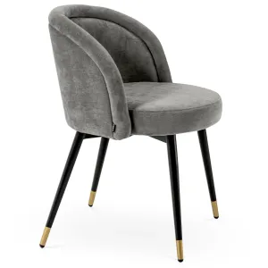Luxus Esszimmerstuhl Grau / Schwarz 2er-Set – Esszimmer- & Hotelausstattung – Luxusmöbel Seitenansicht von Luxury Group International