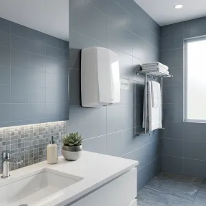 Luxury Eco-Jet Automatic Hand Dryer with UV-C Sanitisation & Adjustable Airflow Technology Lifestyle View by Luxury Group International