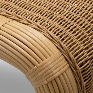 Luxury Faux Rattan Outdoor Coffee Table in Honey Finish 125 cm - Outdoor Coffee Table Detail View by Luxury Group International