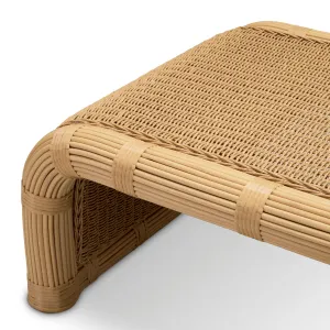 Luxury Faux Rattan Outdoor Coffee Table in Honey Finish 125 cm - Outdoor Coffee Table Inside View by Luxury Group International